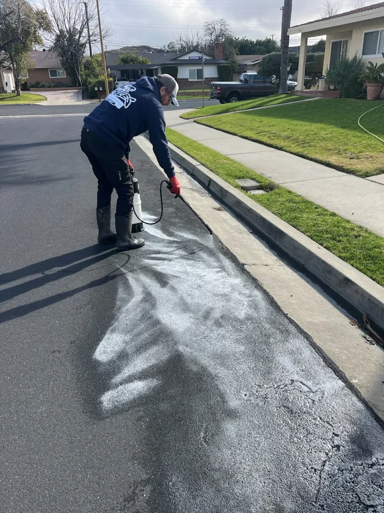Treating a curb and street